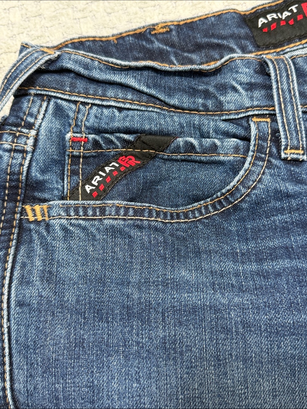 Mens Ariat Fire Resistant M7 Slim Straight Leg Jean Calville Sales Sample Jeans - Picture 6 of 15